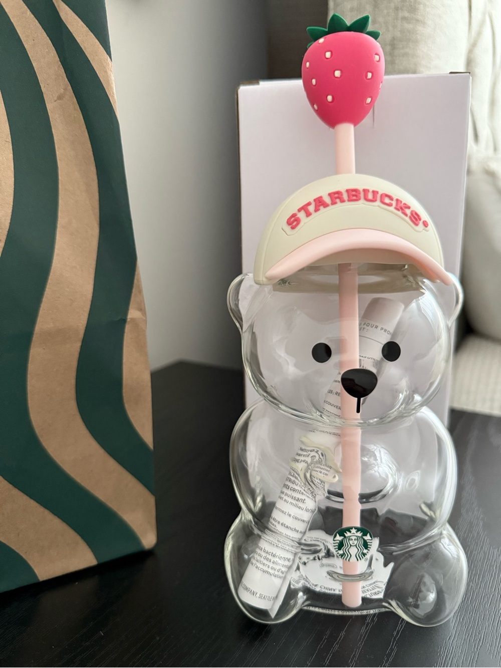 Starbucks Pink Bearista Glass Cup